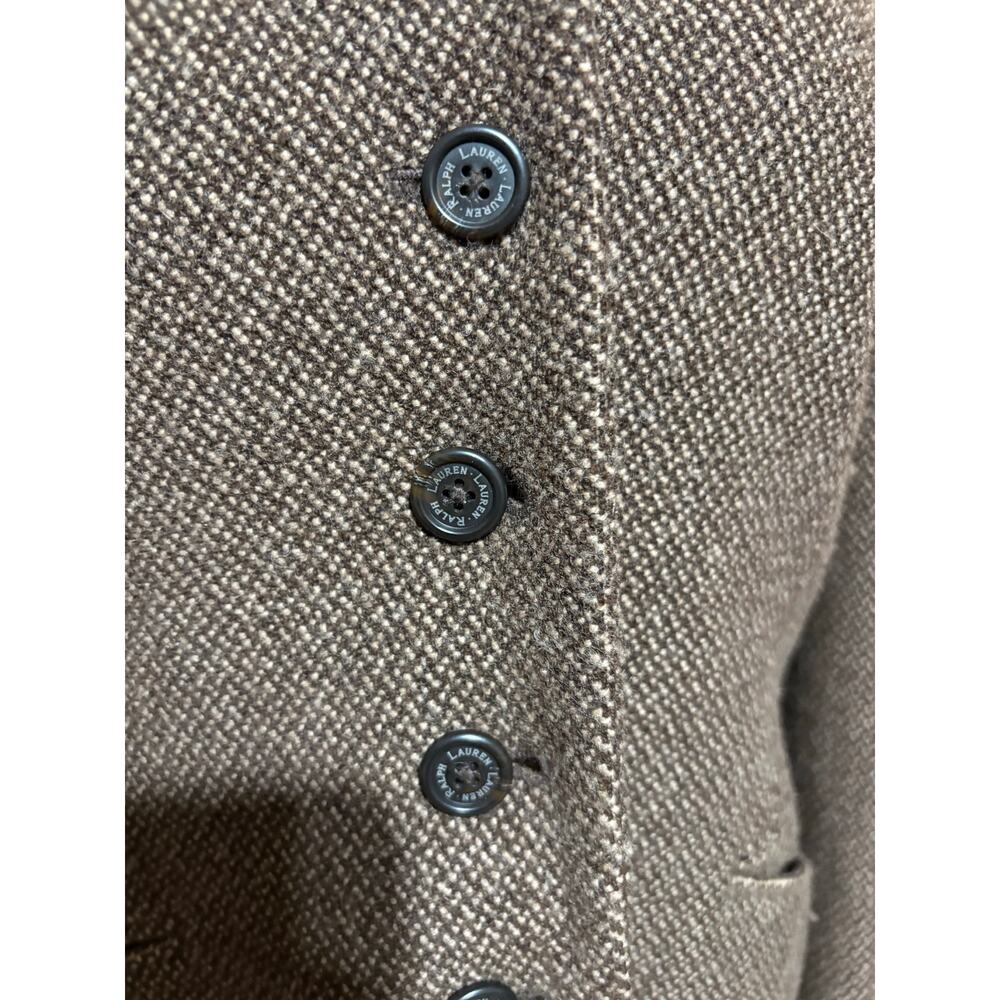 Lauren Ralph Lauren wool blazer brown button up women's 10 petite fully lined - Picture 5 of 6